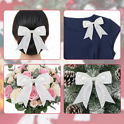 20Pcs Bowknot Plastic Imitation Pearl Beads with Polyester Ribbon Mobile Decoration&nbsp;AJEW-HS00011