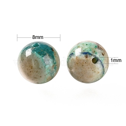 100Pcs 8mm Natural Chrysocolla Round Beads&nbsp;DIY-LS0002-21