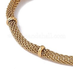 316 Stainless Steel Round Mesh Chain Bracelet for Men Women&nbsp;BJEW-G655-05G