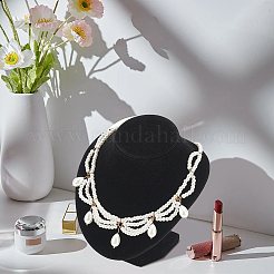Plastic Covered with Velvet Necklace Bust Display Stands&nbsp;NDIS-WH0008-01