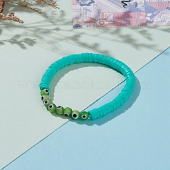 Polymer Clay Heishi Beads Stretch Bracelets&nbsp;BJEW-JB05905-05