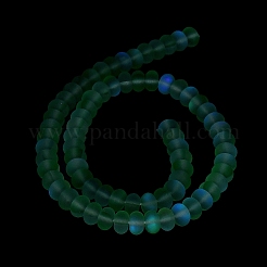 Frosted Transparent Glass Beads Strands&nbsp;X-FGLA-M002-01F
