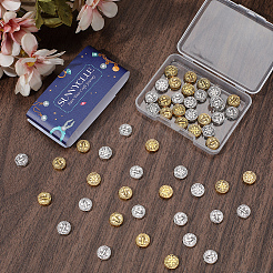 60Pcs 2 Colors Tibetan Style Alloy Beads&nbsp;EAER-SC0001-01