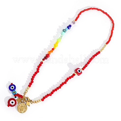 Glass Evil Eye Pendant Beaded Necklaces&nbsp;CR3382