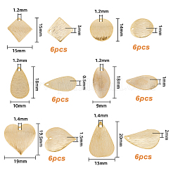 36Pcs 6 Style Brass Charms&nbsp;KK-FH0004-98