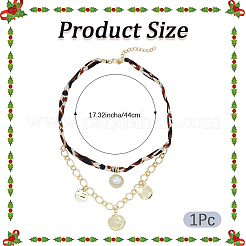 Alloy Crystal Rhinestone with Imitaiton Pearl Pendant Polyester Collar Necklaces for Women&nbsp;NJEW-SP0001-17A