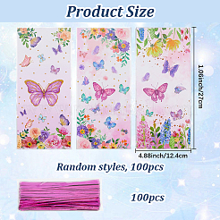 100Pcs Butterfly Printed OPP Cellophane Candy Packaging Bags&nbsp;ABAG-WH20005-39