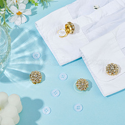 8Pcs Brass Rhinestone Cufflinks&nbsp;KK-ME0003-84G