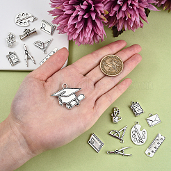 100pcs 10 Style Tibetan Style Alloy Pendants for Teachers' Day&nbsp;TIBEP-CJ0001-28