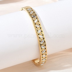 304 Stainless Steel & Rhinestone Hinged Bangles for Women&nbsp;BJEW-Z178-03G