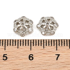 Brass Micro Pave Clear Cubic Zirconia Bead Caps&nbsp;CU-CBA6A75-32P