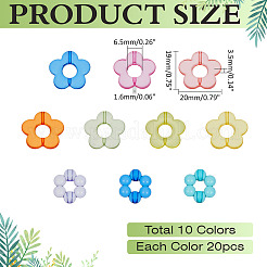 200Pcs 10 Colors Transparent Acrylic Bead Frame&nbsp;TACR-ME0001-05