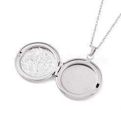 Non-Tarnish 304 Stainless Steel Locket Pendant Necklaces&nbsp;NJEW-F239-02P