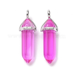 Faceted Bullet Glass Pointed Pendants&nbsp;KK-E282-P