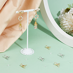 24Pcs 2 Colors Bowknot Brass Stud Earring Findings&nbsp;KK-BC0013-68