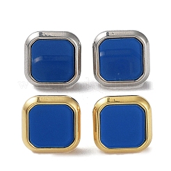 6 Pair 2 Color Square Acrylic Stud Earrings&nbsp;EJEW-A024-03B