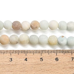 Natural Frosted Flower Amazonite Beads Strands&nbsp;GG-CBA6382-A04-6mm-02