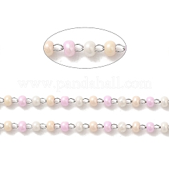 Imitation Pearl Glass Seed Beaded Chains&nbsp;CHS-B004-06P