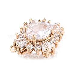 Brass Micro Pave Clear Cubic Zirconia Pendants&nbsp;KK-B079-08G-01