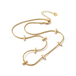 304 Stainless Steel Column Link Chain Necklaces for Women&nbsp;NJEW-U031-07G