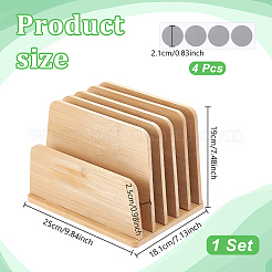 5-Slot Bamboo Slotted Display Stands&nbsp;ODIS-WH0038-300