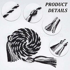 2Pcs 2 Style Polyester Tassel Big Pendant Decorations&nbsp;FIND-GF0004-11
