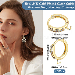 16Pcs Brass Hoop Earring Findings&nbsp;FIND-BBC0005-12