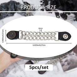 5Pcs Iron & Imitation Leather Waistcoat Extension Chain&nbsp;FIND-FH0010-92A