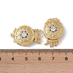 Rack Plating Brass Micro Pave Clear Cubic Zirconia Box Clasps&nbsp;KK-G494-09G