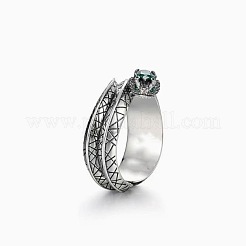 Brass Pave Cubic Zirconia Cuff Open Rings&nbsp;WG57096-01
