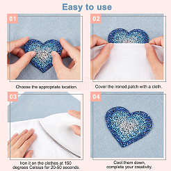 6Pcs 3 Colors Heart Hotfix Rhinestone&nbsp;DIY-FG0003-53