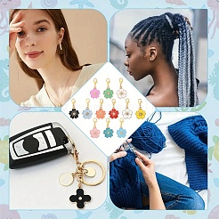 60Pcs 12 Colors Sakura Flower Alloy Enamel Pendant Decorations&nbsp;HJEW-YW00112