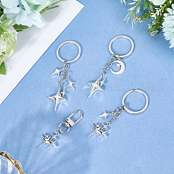 4Pcs 4 Styles Alloy Keychains&nbsp;KEYC-SP0001-38