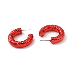 Textured Acrylic Ring Stud Earrings&nbsp;EJEW-P251-08