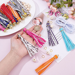 DIY Imitation Leather Tassel Keychain Makeing Kits&nbsp;DIY-NB0013-60