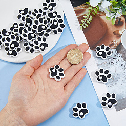 22Pcs Dog Paw Print Food Grade Eco-Friendly Silicone Beads&nbsp;SIL-DC0001-86