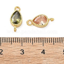 Brass Pave Cubic Zirconia Connector Charms&nbsp;KK-L264-10G