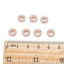 Brass Cubic Zirconia European Beads&nbsp;ZIRC-F001-101RG