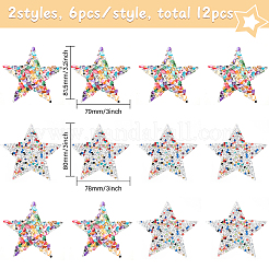 12Pcs 2 Style Star Shape Hotfix Rhinestone&nbsp;DIY-CA0005-96