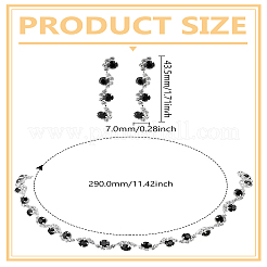 Alloy Rhinestone Necklaces & Stud Earrings Sets&nbsp;SJEW-LP0001-47B