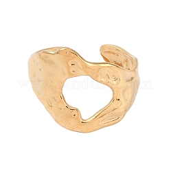 304 Stainless Steel Textured Open Cuff Rings&nbsp;LS-RJEW-C095-08A-G