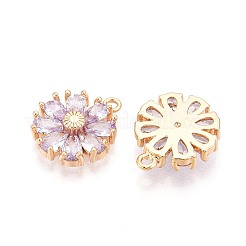 Real 18K Gold Plated Brass Micro Pave Cubic Zirconia Pendants&nbsp;KK-S360-043B-NF