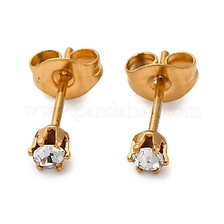304 Stainless Steel Micro Pave Cubic Zirconia Stud Earrings&nbsp;EJEW-P299-01A-G
