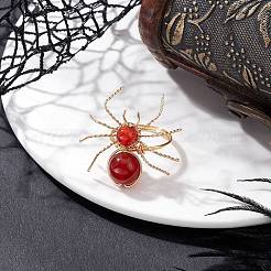 4Pcs 4 Styles Natural Gemstone Beaded Finger Rings&nbsp;RJEW-TA00210