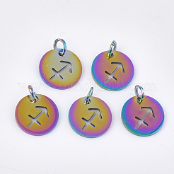 Rainbow Color Ion Plating(IP) 201 Stainless Steel Charms&nbsp;STAS-Q201-JN166-9