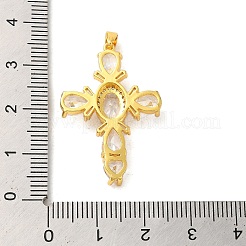 Brass Micro Pave Clear Cubic Zirconia Pendants&nbsp;FIND-Z041-17G