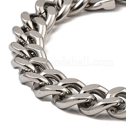 Non-Tarnish 304 Stainless Steel Cuban Link Chain Bracelet&nbsp;NJEW-D050-02A-P