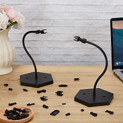 Adjustable Plastic Assembled Action Figure Display Holders with Hexagon Bases&nbsp;DIY-WH0043-157A