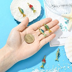 6Pcs 3 Styles Brass Enamel Pendants&nbsp;KK-CJ0005-59