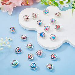 20Pcs Polymer Clay Heart & CCB Frame Links Connector Charms&nbsp;CLAY-TADJ0001-07